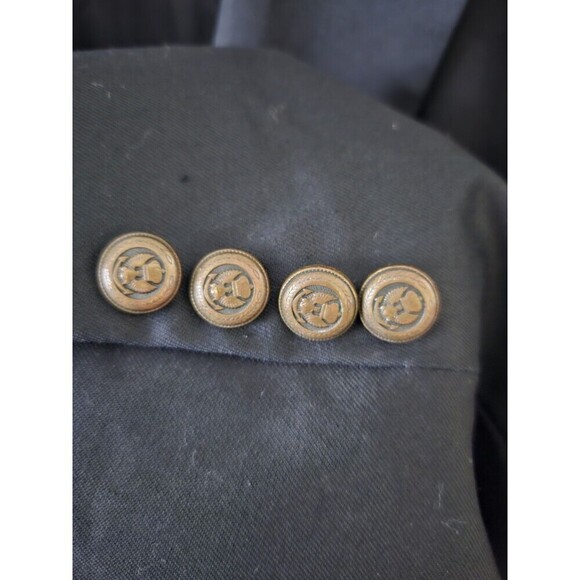 jos A Bank Men's Navy Formal Blazer, Pure Wool, Brass Buttons, EUC Size 52L. - Picture 5 of 11